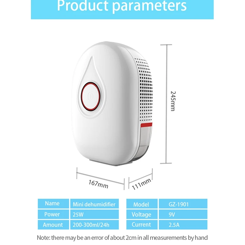 

Dehumidifier Semiconductor Small Household Low Noise Press Switch