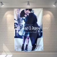 one day movie poster banners bar cafe hotel theme wall decoration hanging art waterproof cloth polyester fabric flags