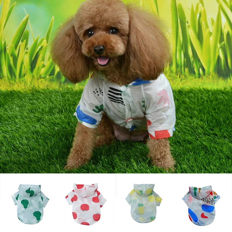Summer Pet Dog Clothes Sun Protection Two Legs Dog Clothes Dogs Coat Thin Clothing With Hat Thin Hoodies Cute Small Dogs Clothes
