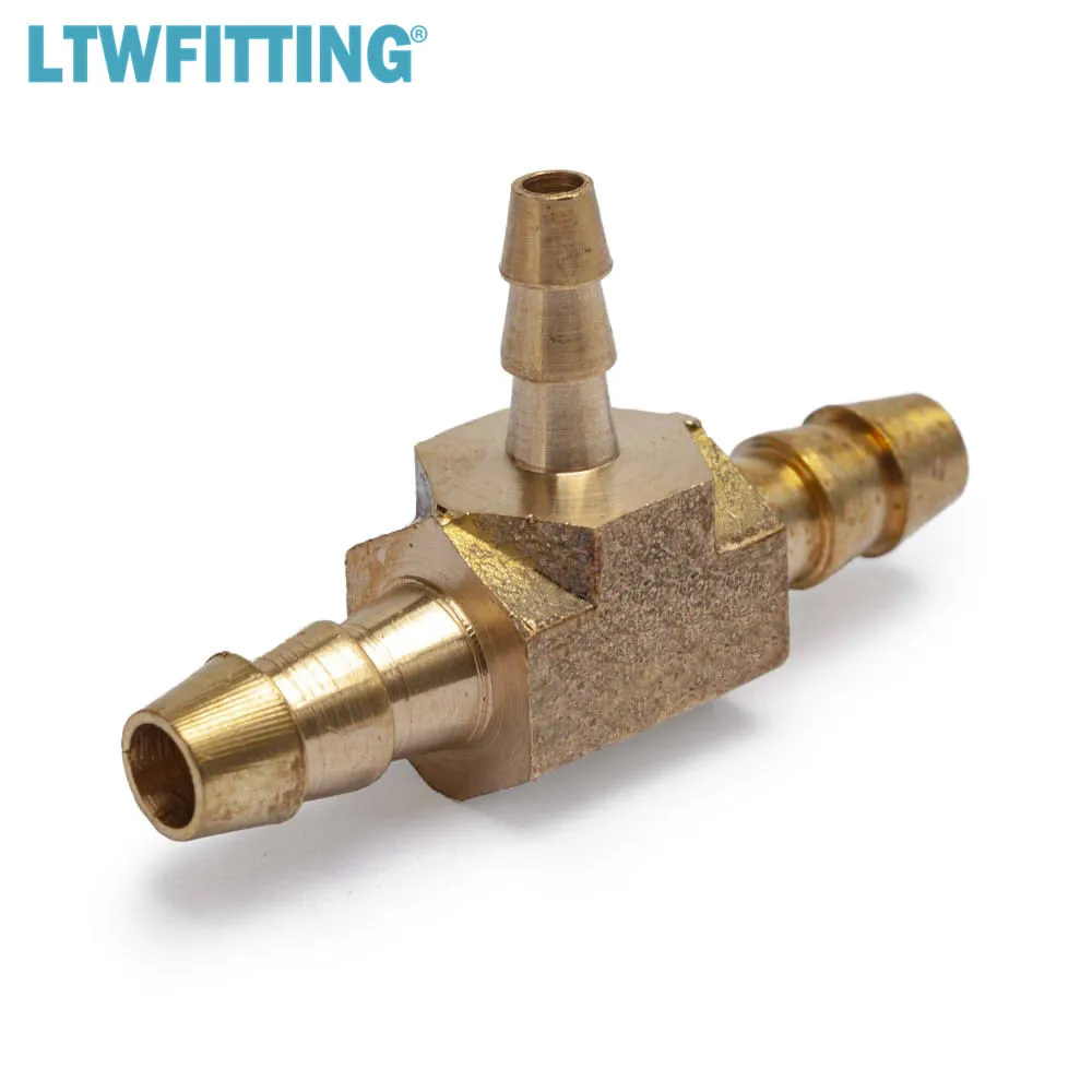Латунный штуцер LTWFITTING тройник с зазубринами 1/4 дюйма x 1/8 шланг для топливной