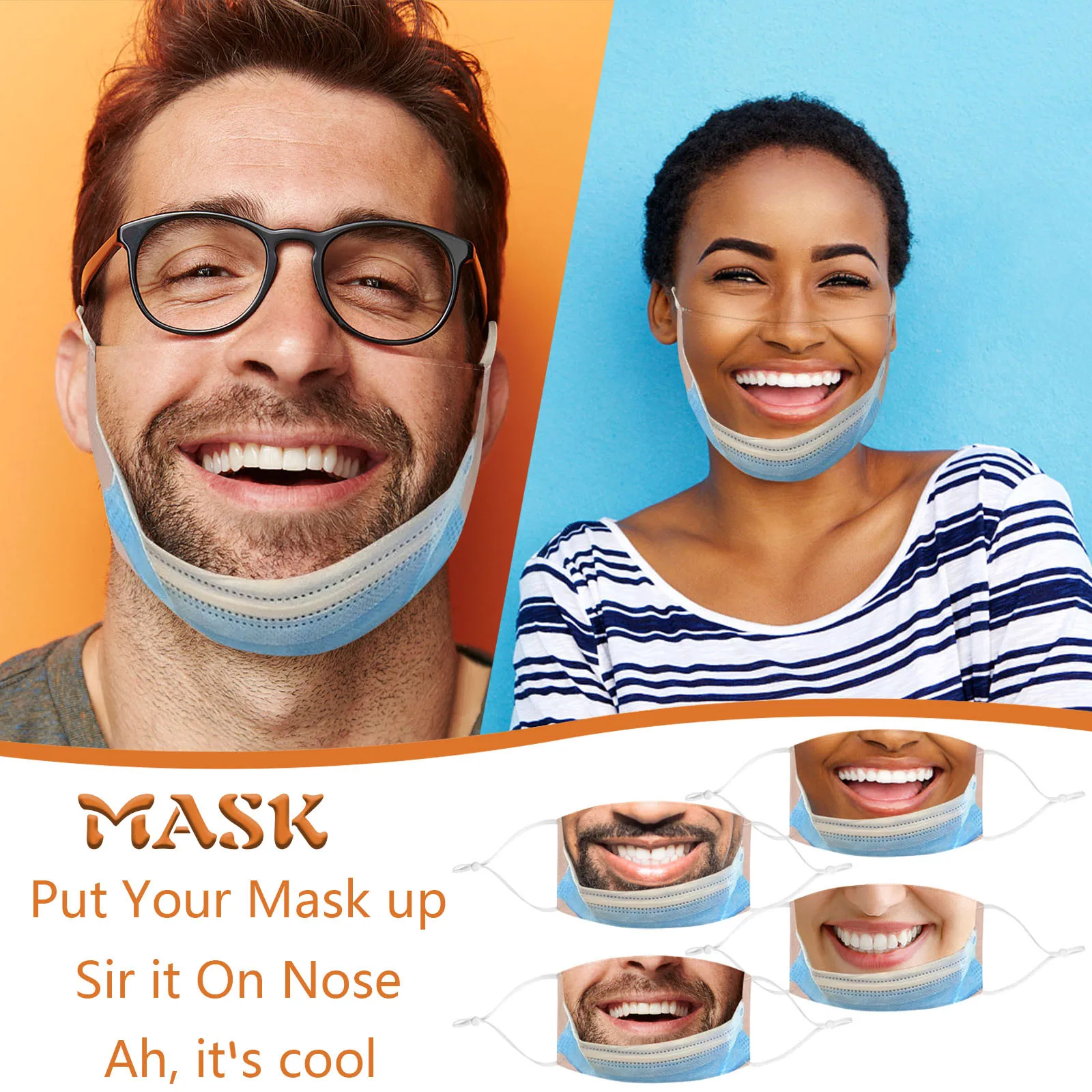 

Creativity Fun Mascarillas Adults Face Masque Spoof Funny Fashion Mask reusable facemask маска для лиа Halloween cosplay