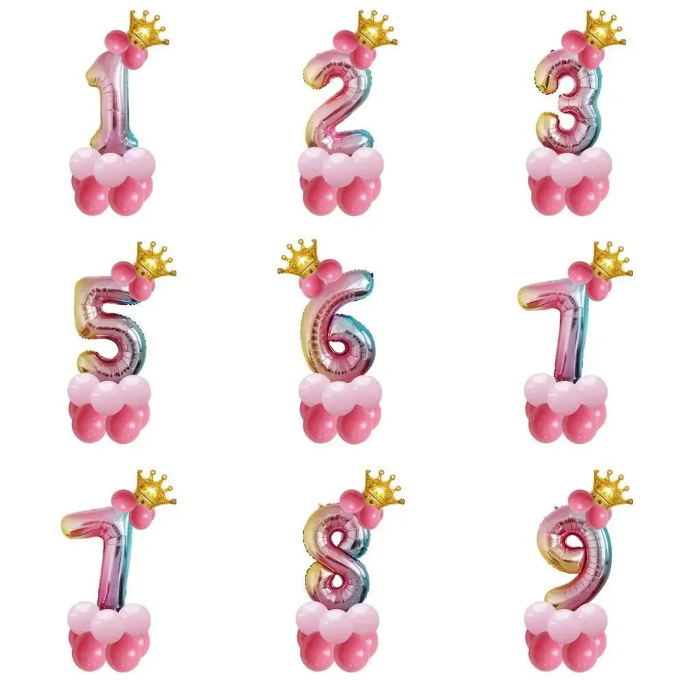 Воздушные шары на 1-й день рождения фольгированные шарики с цифрами для детей 1 2 3 4