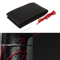 1pc 38cm diy car leather steering wheel covers braid smart cover non slip sleeve with needle interior accessories kits