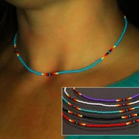 turquoise pattern the black native seed bead choker necklace bohemian style tribal jewellry for women thin choker 357cm