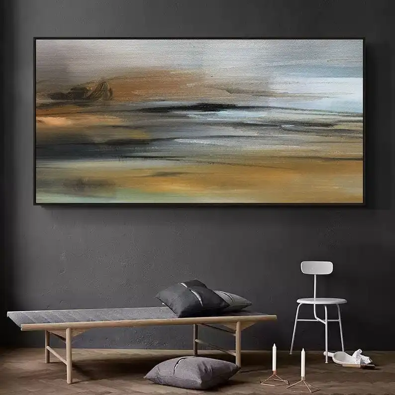 

Морской пейзаж, живопись Большой Абстрактная живопись холст серый живопись коричневая картина Абстрактная живопись Океан Искусства экстр...