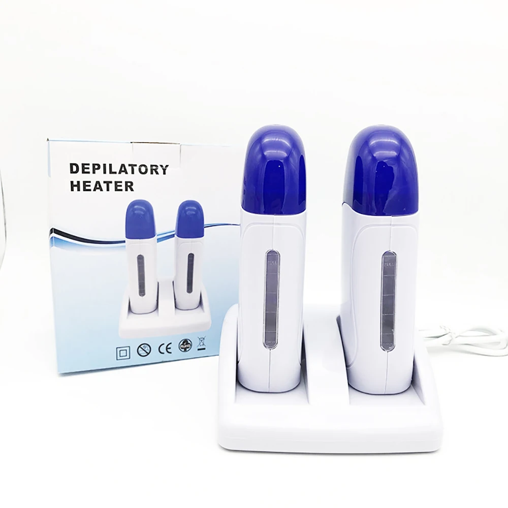 

Double Handheld Depilatory Wax Heater Cartridge Roller Removal Machine + EU/US Plug Portable Epilater Roll on Depilatory Heater