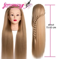 synthetic mannequin head dolls for hairdressers 75 80 cm hair hairstyles female hairdressing styling training head blonde yaki