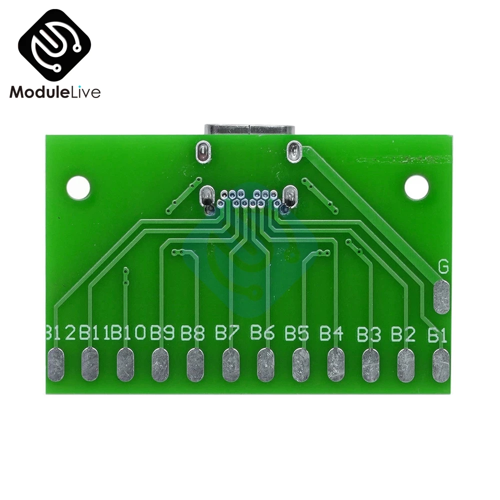 Type-C USB 3 1 гнездовой разъем адаптер плата PCB 24P Базовая тестовая блок питания 40*25 мм