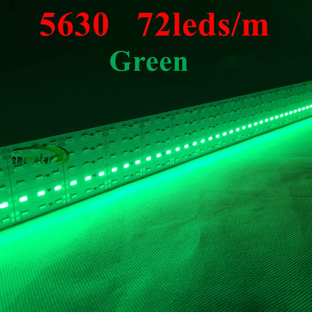 Green 10X0,5 M 5630(5730) светодиодный свет полосы жесткий бар светодиодное освещение, Лампа DC 12 вольт 72 светодиодный s/m общая длина 5 метров - Испускаемый цвет: Green