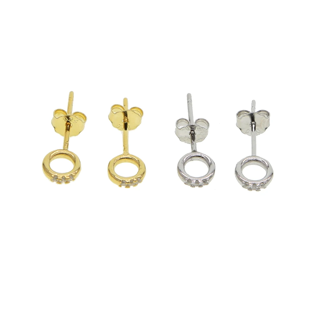 Женские серьги-гвоздики 4 мм простые крошечные геометрические круглые и