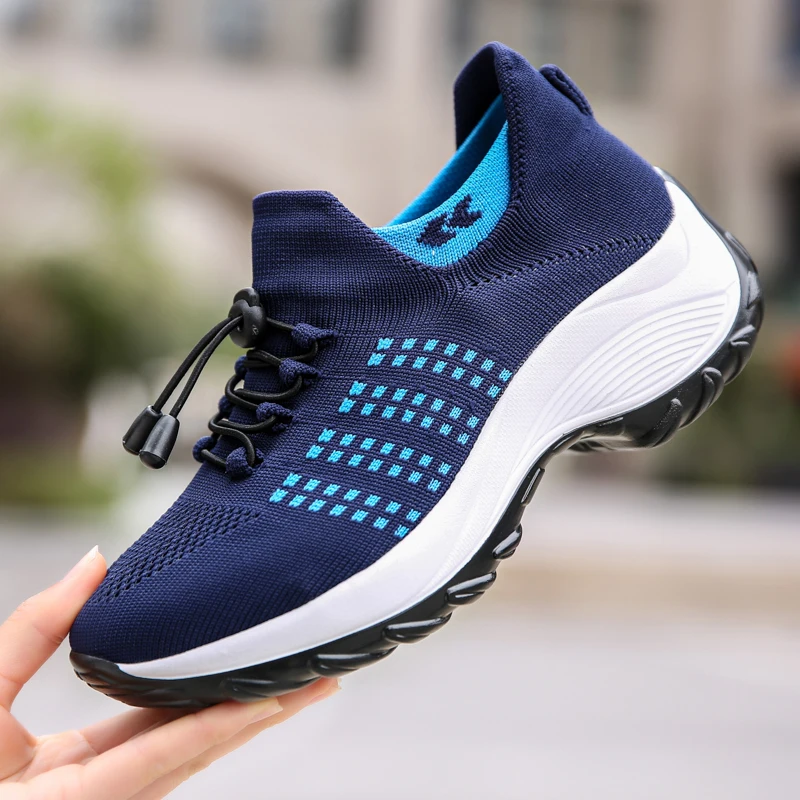 

2021 Women Flat Platform Shoes Woman Sneakers for Women Breathable Mesh Tenis Ladies Shoes for Sock Sneakers