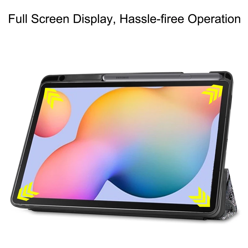 

For Samsung Galaxy Tab S6 Lite 10.4 Inch SM-P610 SM-P615 2020 Case with Pencil HolderLeather Stand Cover ShockProof Tablet Shell