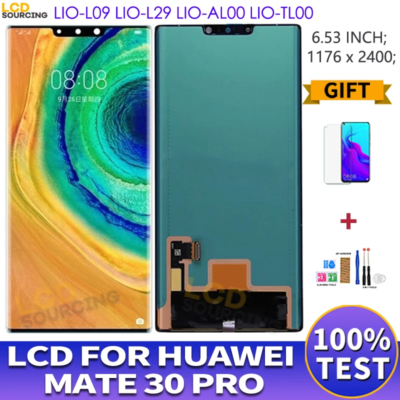 

6,53 "ЖК-дисплея для Huawei Mate 30 Pro ЖК-дисплей LIO-L09 L29 сенсорный экран, дигитайзер, для сборки, для Huawei мат 30 pro Сенсорный экран для замены
