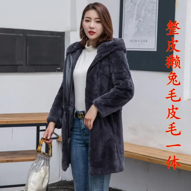 Natural Real Whole Rex Rabbit Fur Coat Women Jacket Outwear Winter fur Coats | Женская одежда