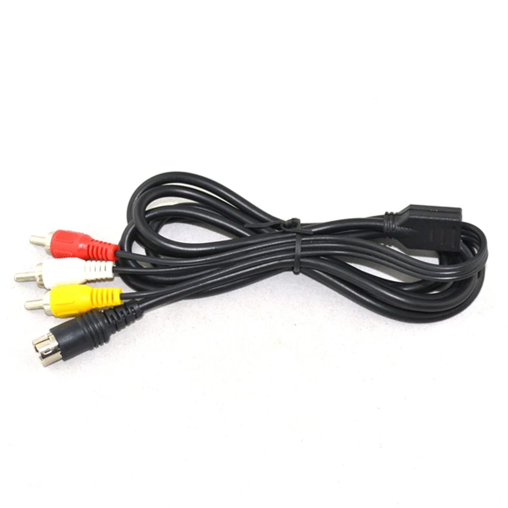 

10PCS a lot Nickel Plating Plug Audio Video Cable AV Cable for SEGA Saturn SS RCA Cord for SS