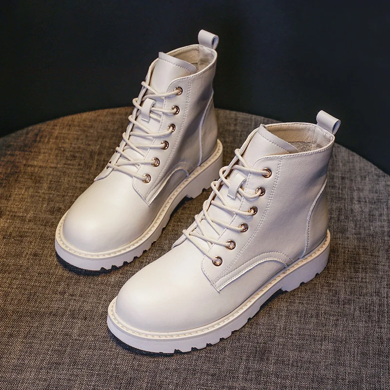 2019 осенние женские ботинки зимние Ботинки martin из искусственной кожи кожаные Mujer