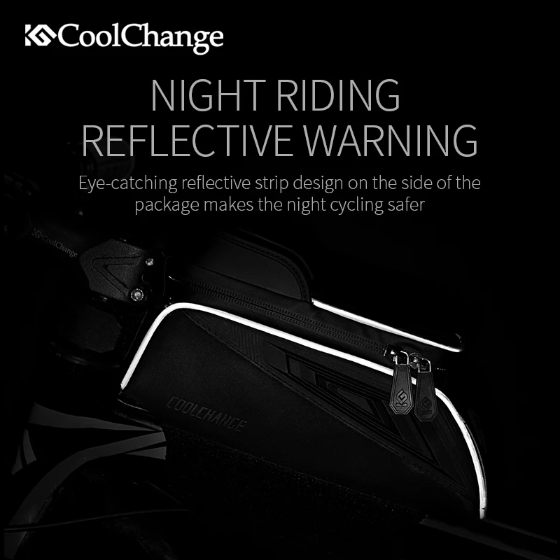 coolchange waterproof bike frame front bag touch screen top front tube cycling bag mtb sports 6 5 phone bicycle case accessories free global shipping