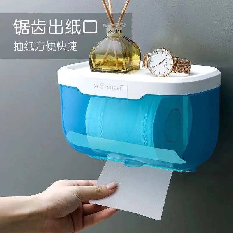 Wall Mount Bathroom Tissue Storage Box Punch-Free Phone Rack Case Toilet Paper Holder Waterproof Shelf Organizer | Дом и сад