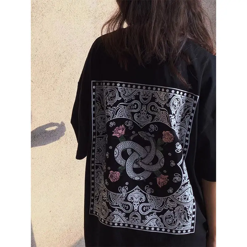 

Summer Japanese 2021 new ins super fire short sleeve T-shirt women loose cotton casual Hong Kong wind half sleeve T-shirt tide