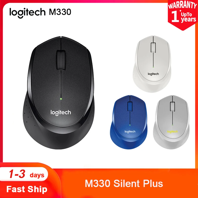 Logitech M330 Silent Plus беспроводная мышь тихий 2 4 ГГц USB 1000 точек/дюйм приемник оптический