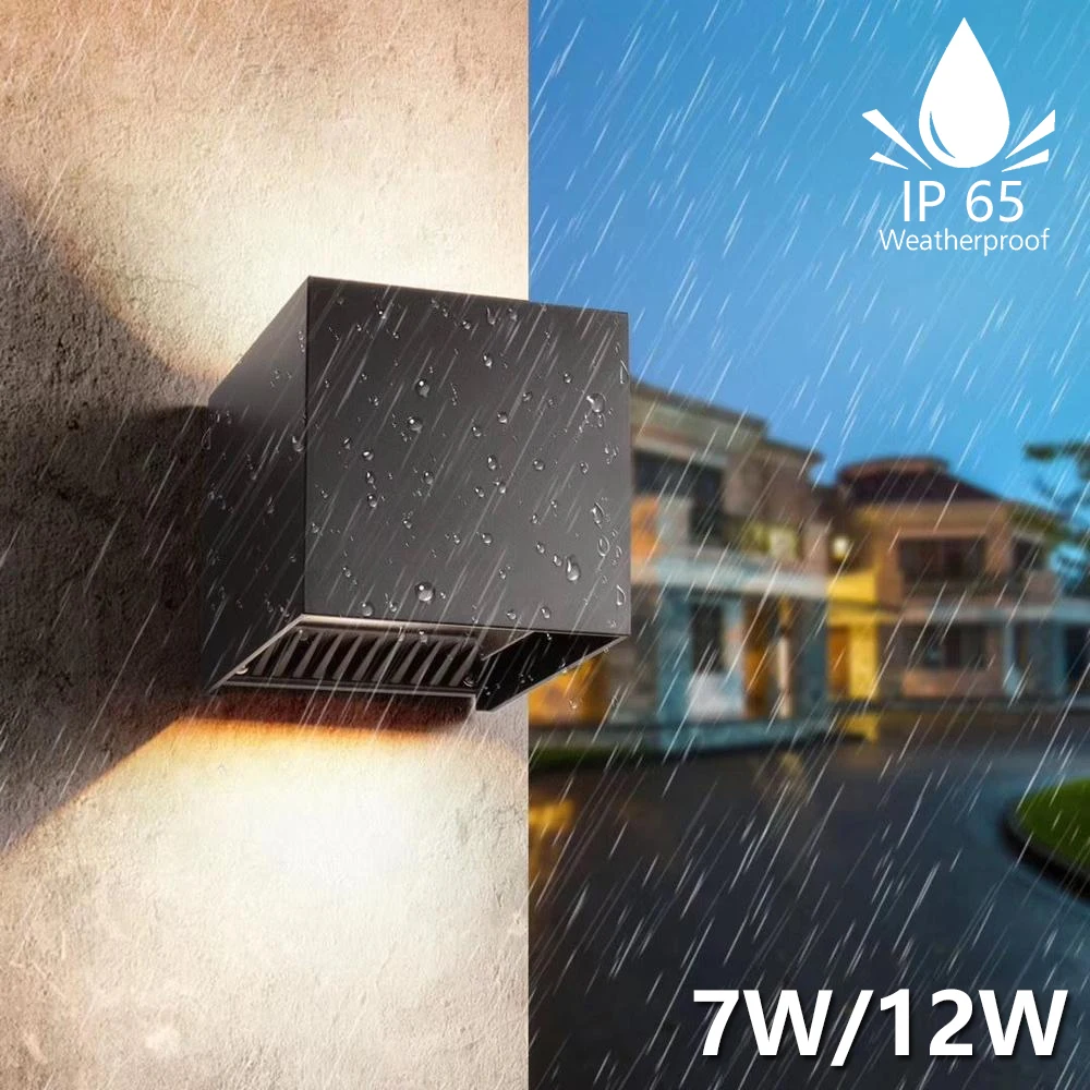 IP65 светодиодный водонепроницаемый настенный светильник 7 Вт/12 Вт регулируемый