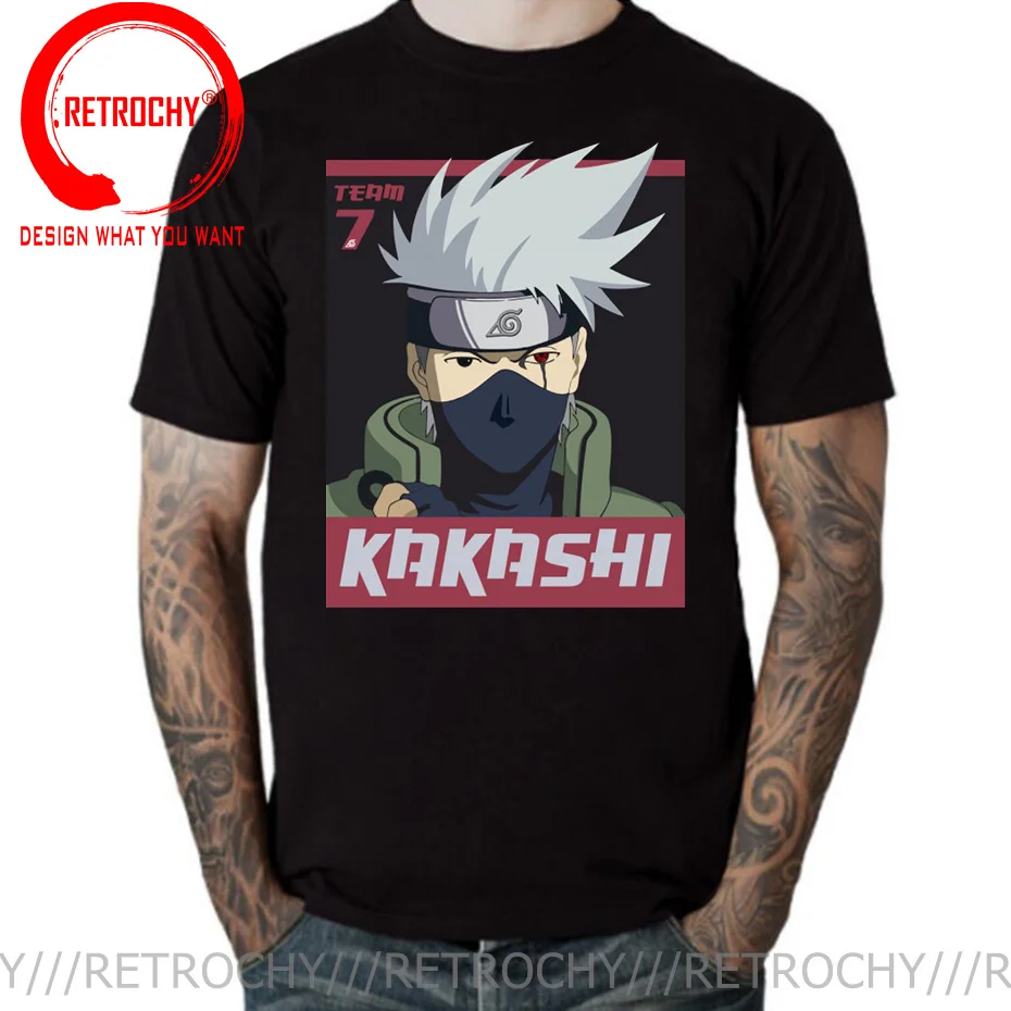 

2022 Vintage Summer Classic Anime Kakashi Hatake Tee Shirts for Men Unique Short Sleeve O Neck Graphic Tshirt Male Cheap Apparel
