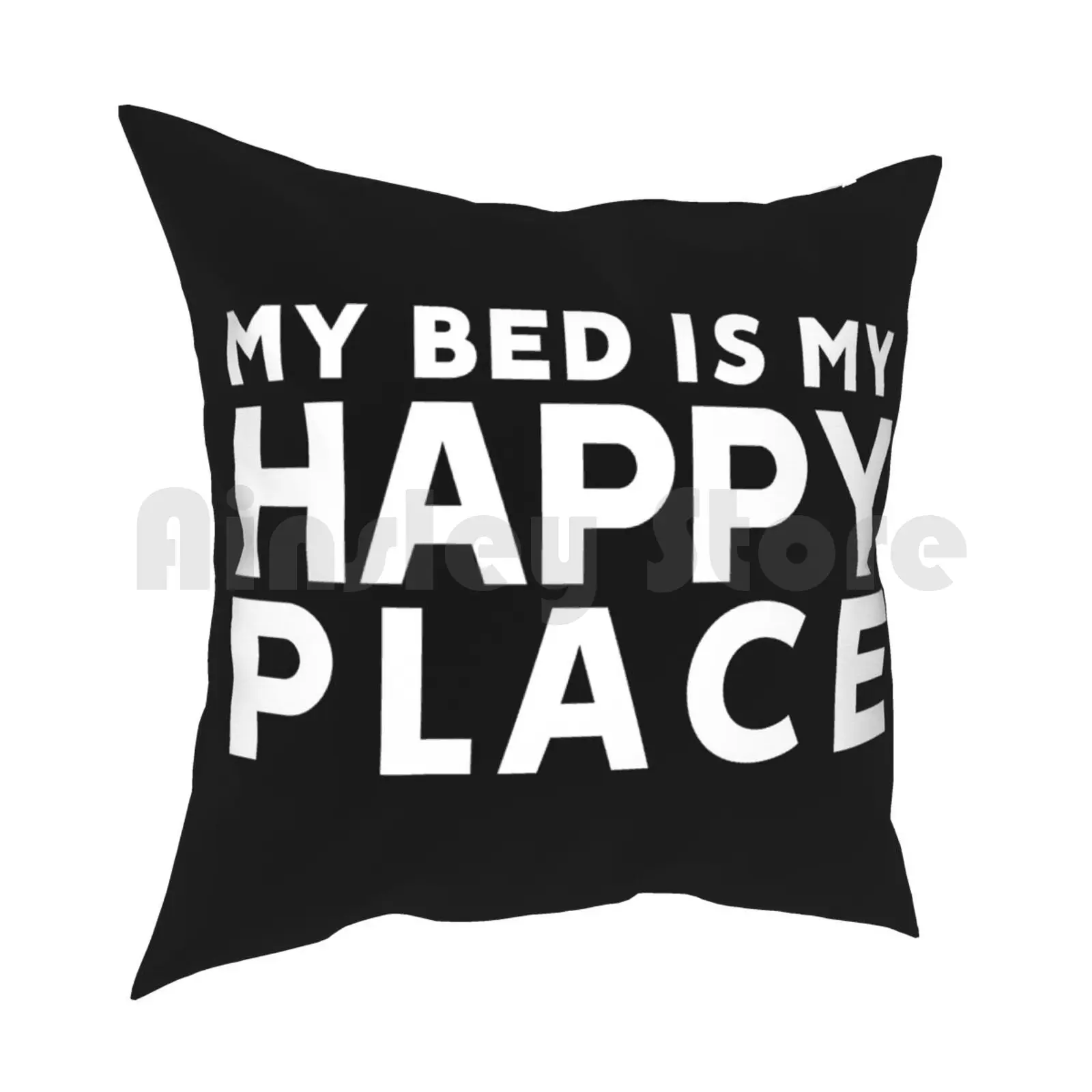 Чехол-наволочка с надписью My Bed Is Happy Place | Дом и сад