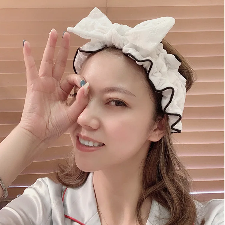 

2021 New Cat Ears Hair Band for Women and Girls with Hair Band Plush Face Wash Hair Accessories Bow Antlers Face Wash Headband