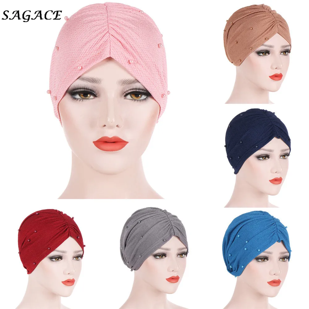 Шапка SAGACE Женская однотонная шляпа с бисером индийская мусульманская шапка