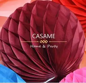 wine red Мяч с бумажными сотами Цветок фонарь свадьба ребенок день рождения украшение детский душ соты шары фонарь s Декоративные - Цвет: wine red