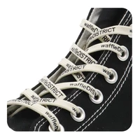 7mm beige black waffledistrict letter printing shoelaces unisex canvas sneakers universal cordens drop shipping