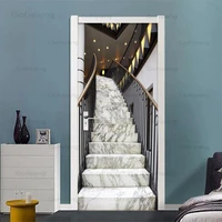 door sticker 3d stereo marble stair photo wallpaper living room study hotel space expansion murals pvc self adhesive home decor