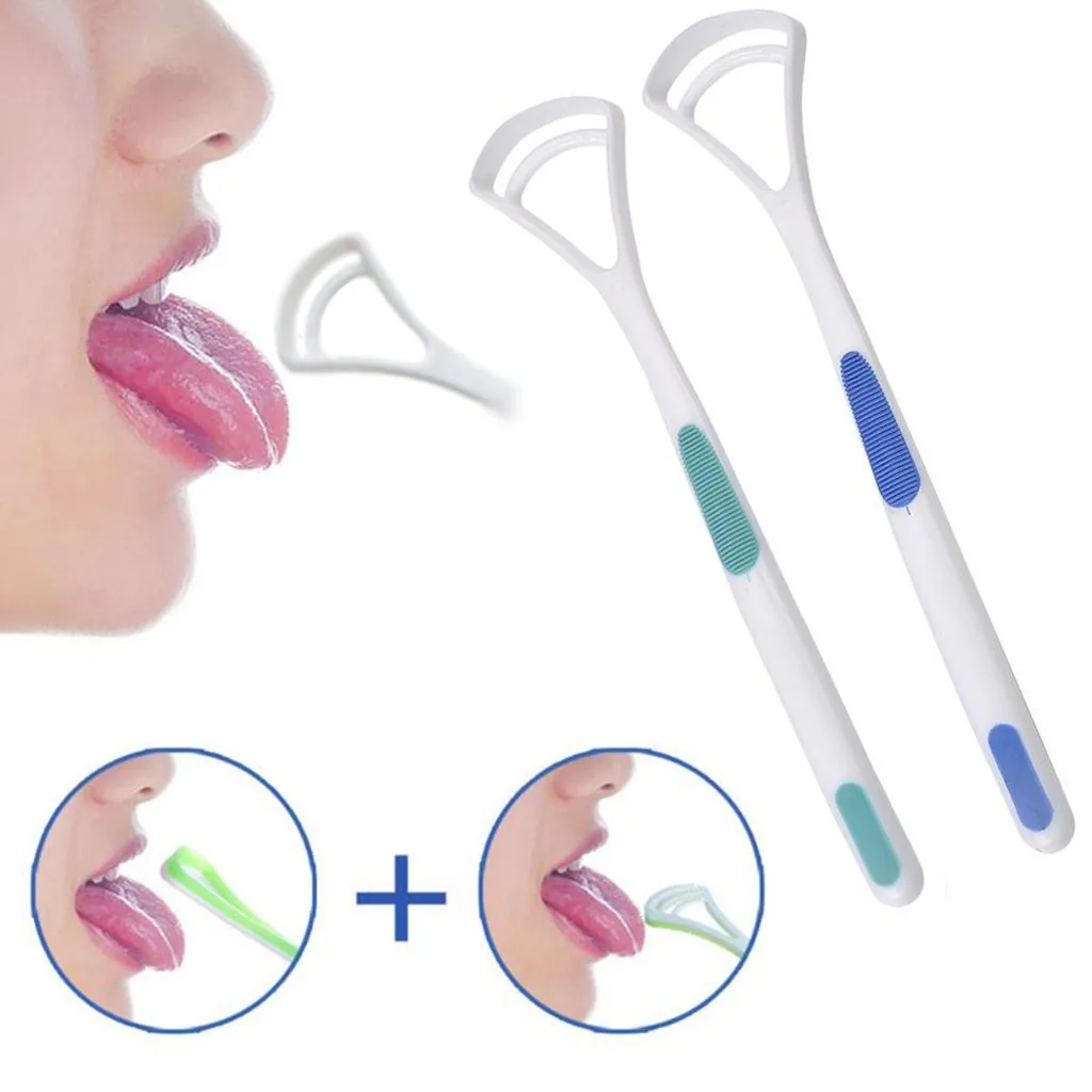 

2Pcs Tongue Brush Care Brush Away Cleaner Bad Breath Tongue Scraper Hand Oral Clean Keep Fresh Breath Tongue Brush