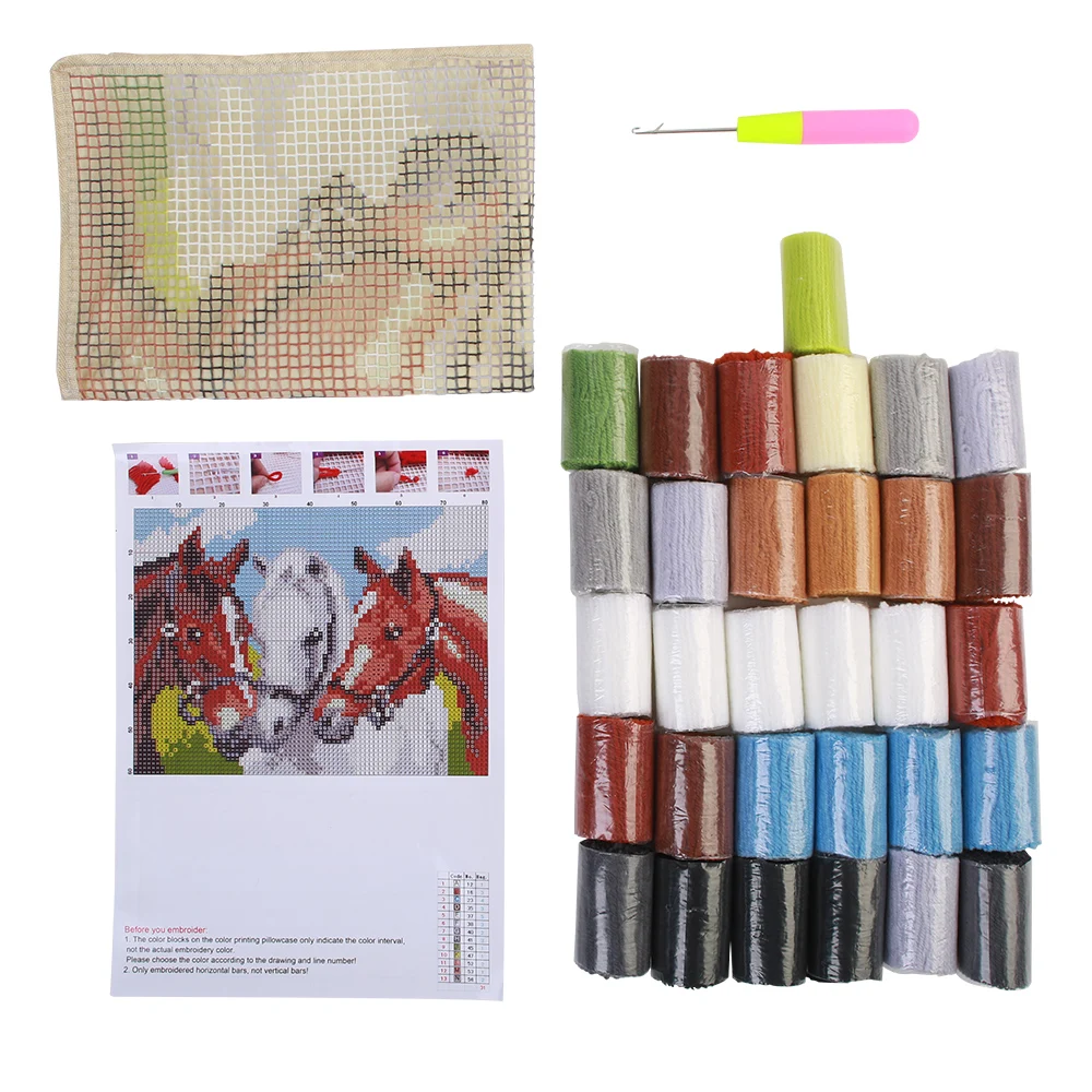 Kit de alfombra con gancho de pestillo, patr&oacute;n de faro impreso, lienzo, alfombra DIY, Kits de hilo de ganchillo, artesan&iacute;a de decoraci&oacute;n de bordado para adultos-2