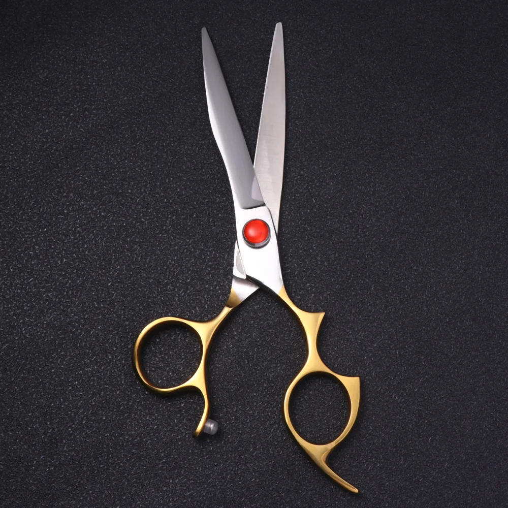 

6.5 Inches Ergonomics Handle Scissor Stainless Steel Straight Cut Professional Haircut Scissor Salon Hair Styling Tools for Barb