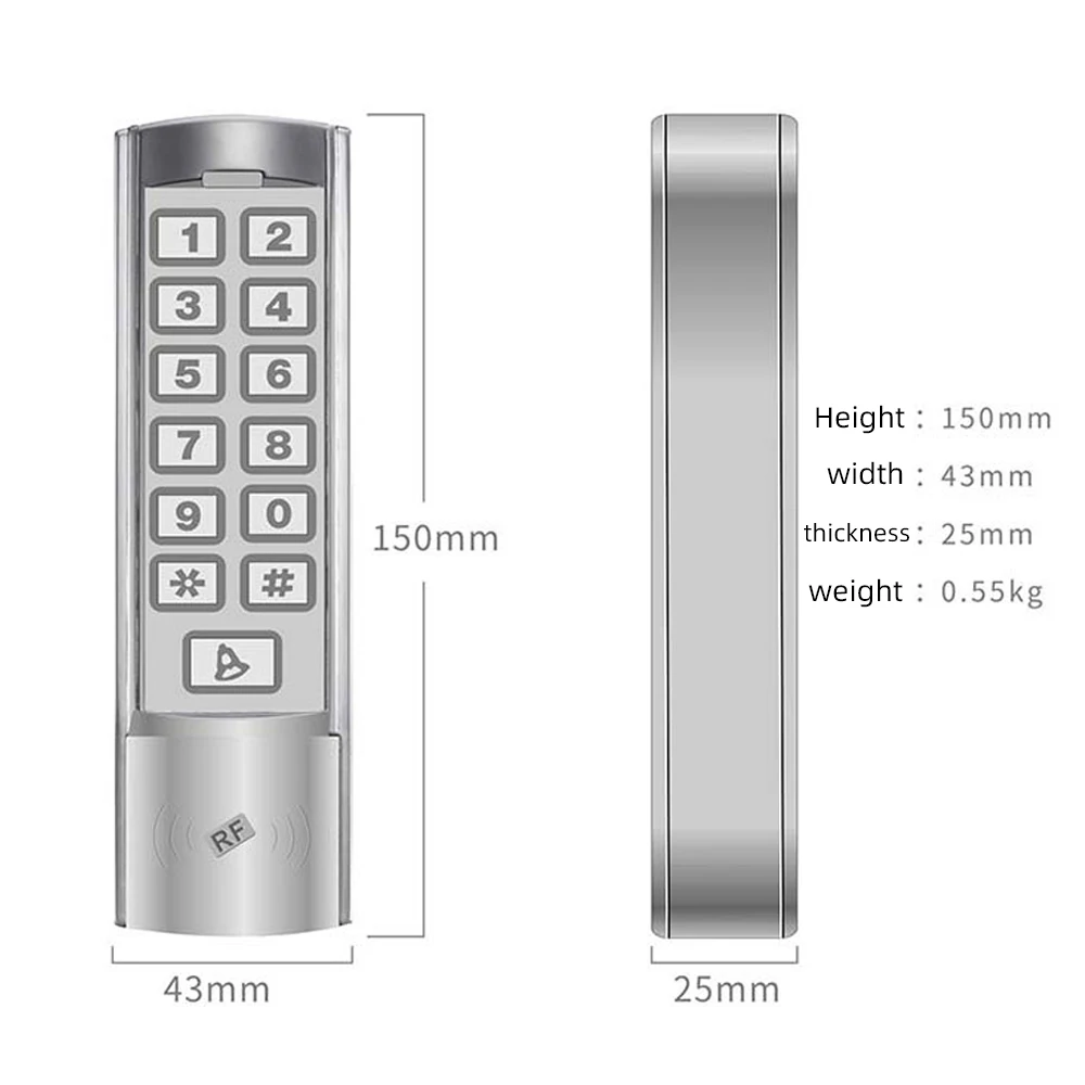 IP68 водонепроницаемый металлический кнопочный контроль доступа 13 56 МГц кардридер
