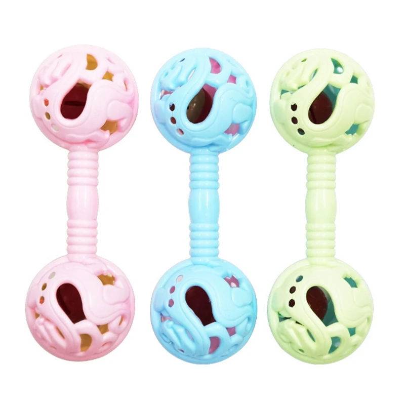

3 Pcs Double Head Baby Rattles Hands Shake Bell Toys Double-headed Child Musical Instrument Rattle Shaker H3CD