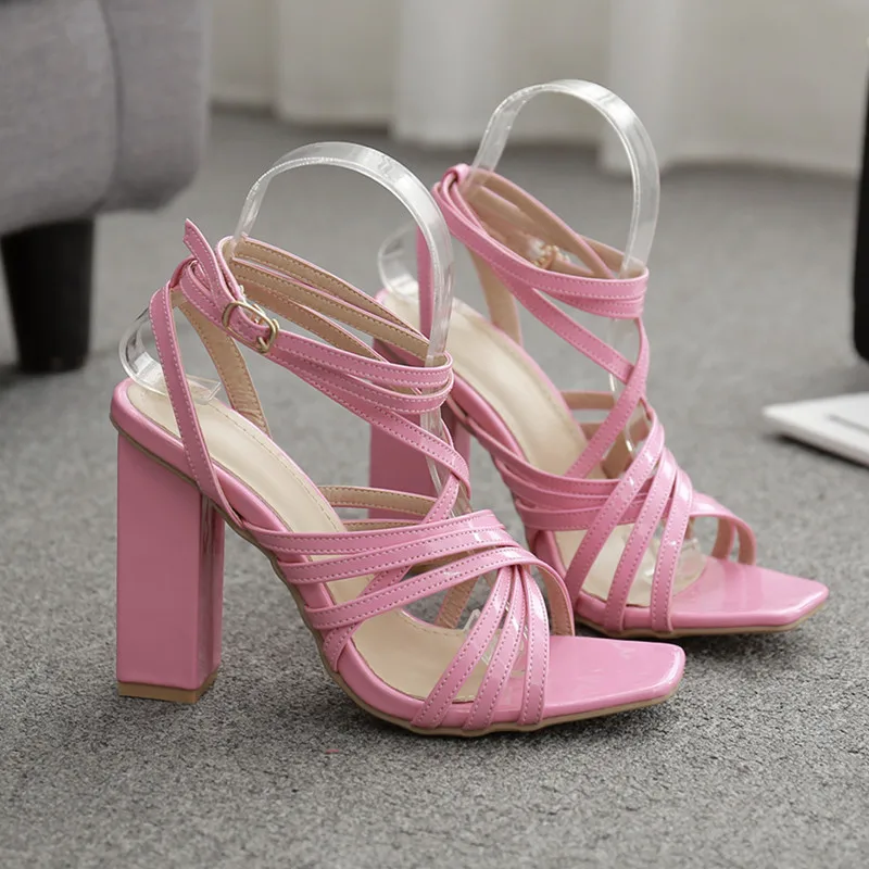 Женские босоножки в Звездном стиле Модные гладиаторы на высоком каблуке с узкими