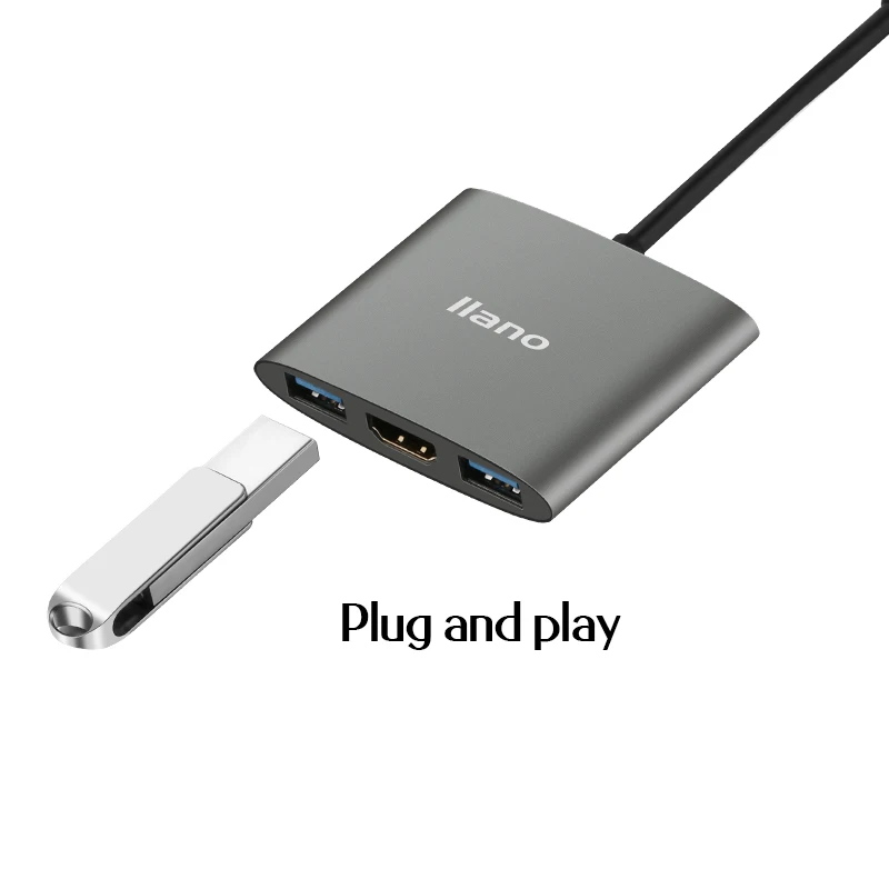 Llano USB C концентратор к HDMI адаптер для Macbook Pro/Air Thunderbolt 3 Type 4K 0 порт доставка