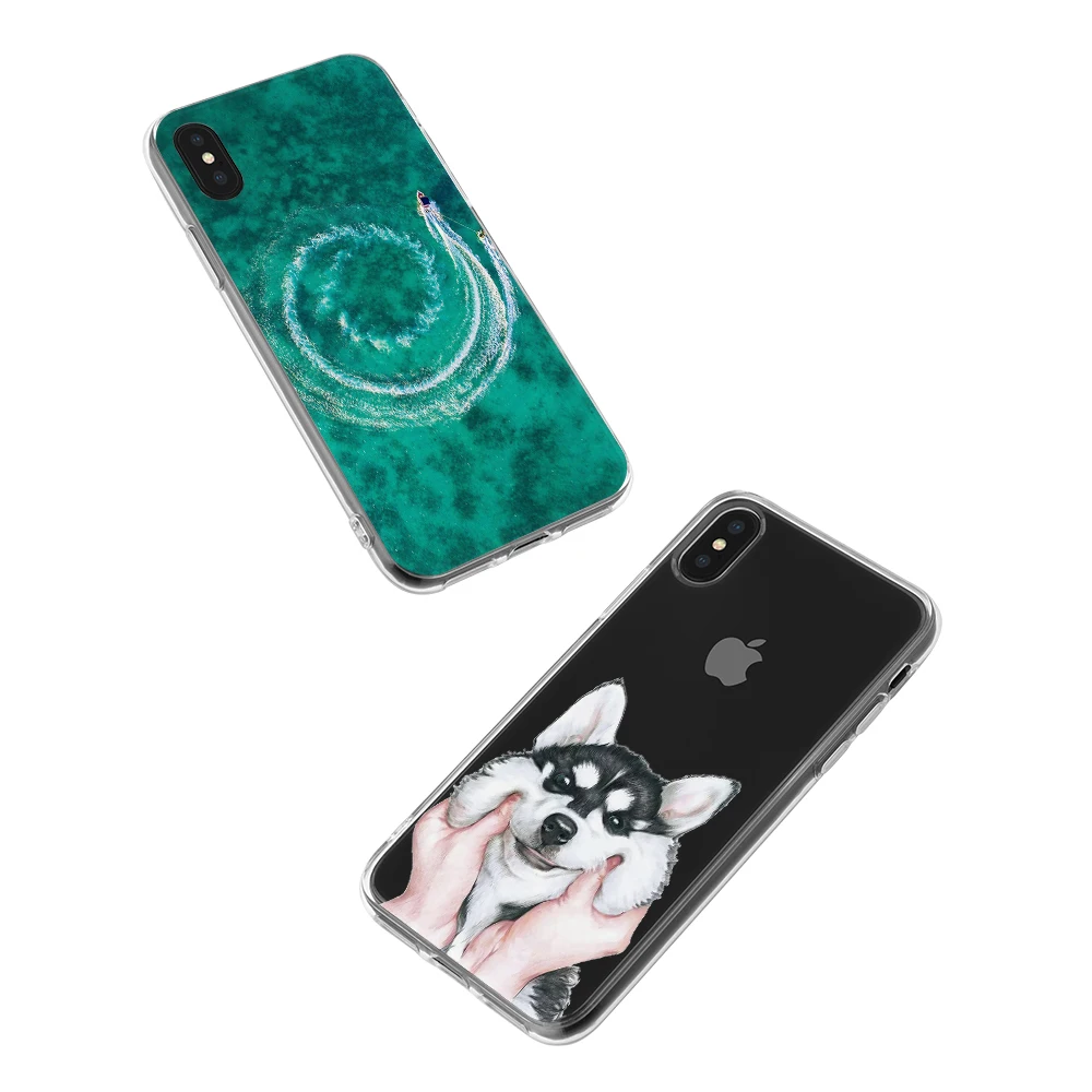 Silicone Phone Case for iPhone 8 Coque Soft Creative Painted Cover 7 Plus TPU Shells Bags Shockproof Cute |