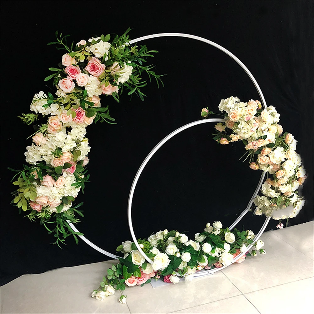 Свадебные реквизиты кованое железное двойное кольцо арочная подставка с цветами