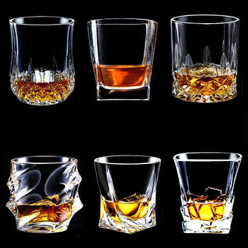 

6 Sizes Wine Glass Shot Glass Transparent Cup Crystal European Style Glass Cup For Whiskey Wine Vodka Bar Club Beer Wine Glass