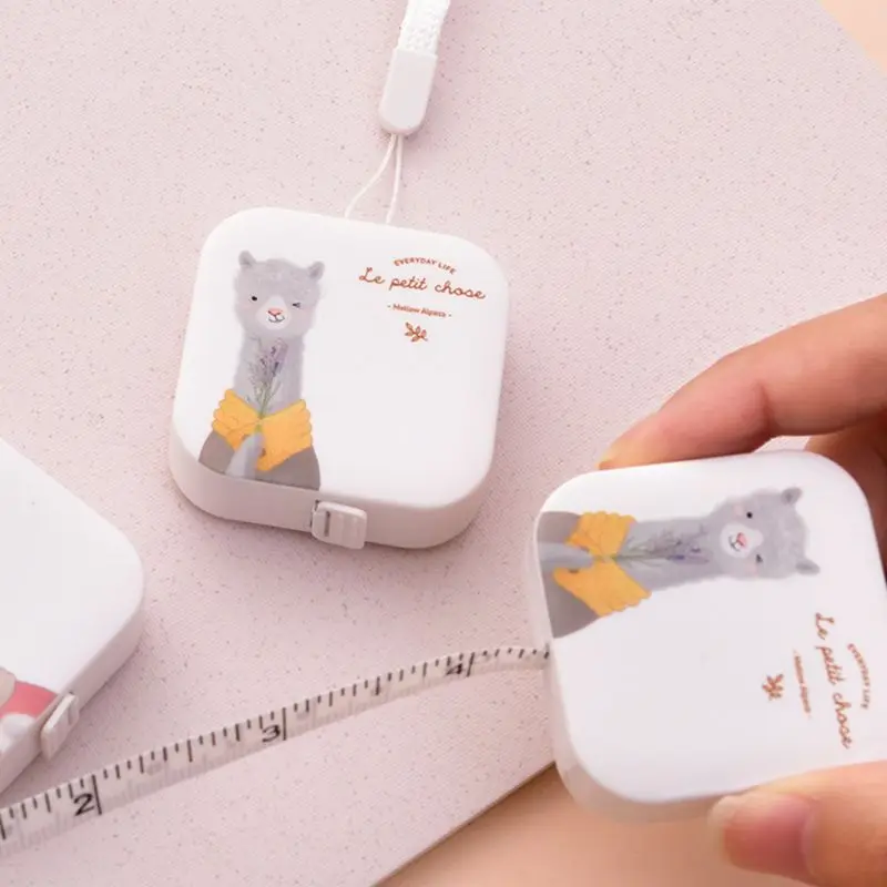 

2021 New Lovely Tape Measure Candy Color Leather Ruler Box Portable Fashion Design School Supply Student Gift 1.5m