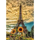 Новая алмазная живопись 5D Парижская башня, круглая Алмазная вышивка крестиком, алмазная вышивка, домашний декор, подарок на заказ