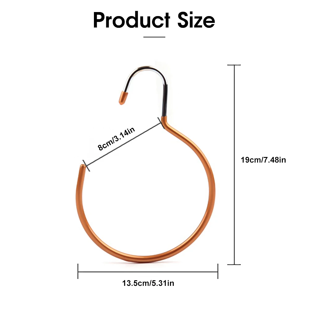 

8pcs Scarf Tie Storage Ring Shawl Scarves Holder Foldable Tie Belt Hook Organizer Metal Hanger Wardrobe Storage Holder Display