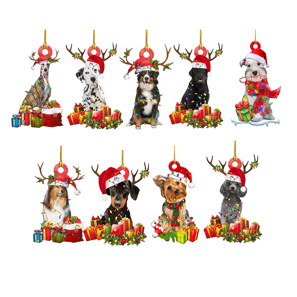 

Новый год 2022, Рождественское украшение, деревянная подвеска, Рождественская елка, милая собака, подвеска на новый год, для домашвечерние, ук...