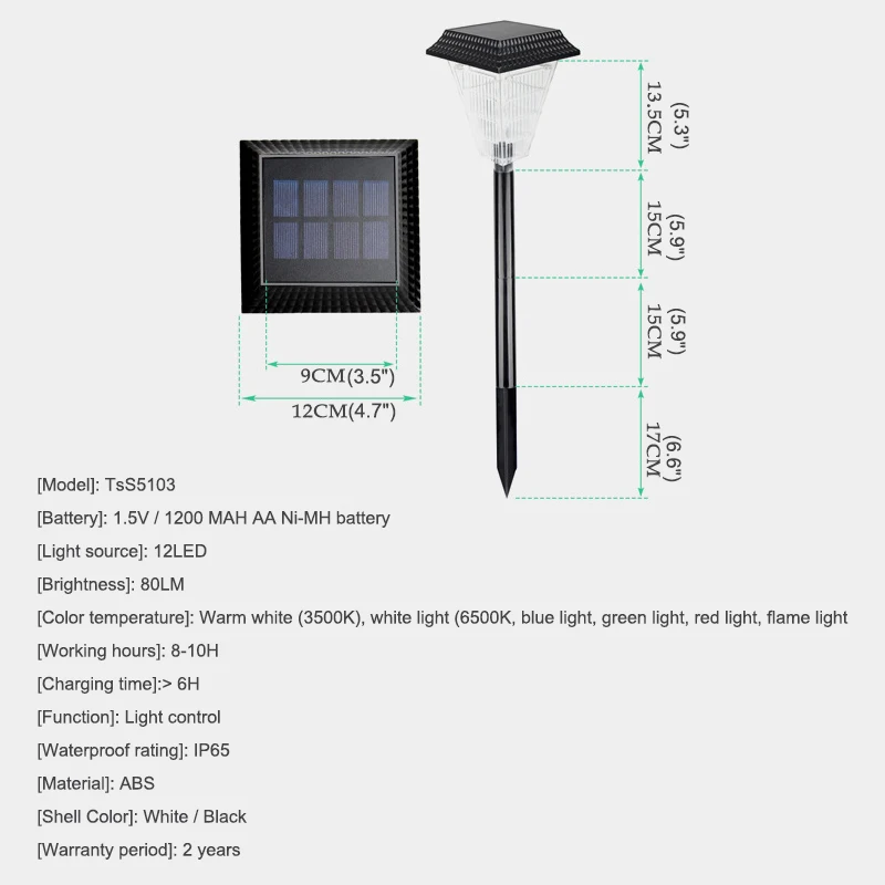 

FAIRY New Solar Landscape Light LED Outdoor Waterproof IP65 Villa Garden Lawn Courtyard Flame Light
