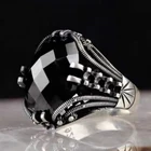 Кольцо мужское, с черным кристаллом, стразы, циркон, обручальное кольцо