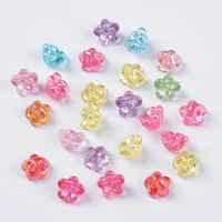 500g 3d transparent acrylic flower beads ab color plated mixed color beads for diy jewelry making hole 1 6mmabout 680pcs