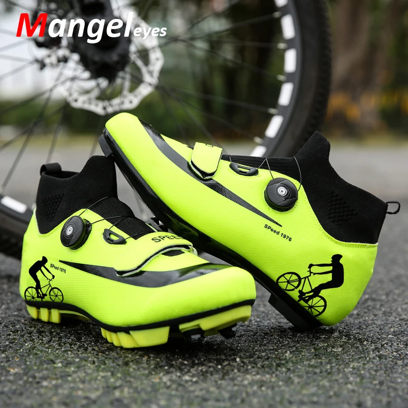 

2021 New Men's Women's Waterproof MTB Lock Bike Shoes Spd Cleat Flat Sneakers Road Bicycle Biking Shoe Speed Cycling Footwear